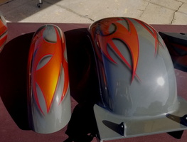 Custom - Gray metallic basecoat with Orange graphics and drop shadows