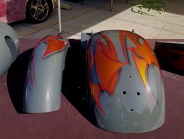 Custom - Gray metallic basecoat with Orange graphics and drop shadows